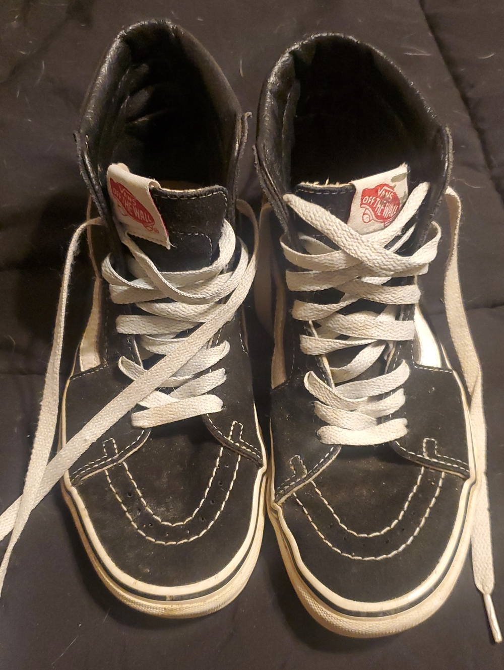 Vans Black High-Top Sneakers with White Stripe and Laces